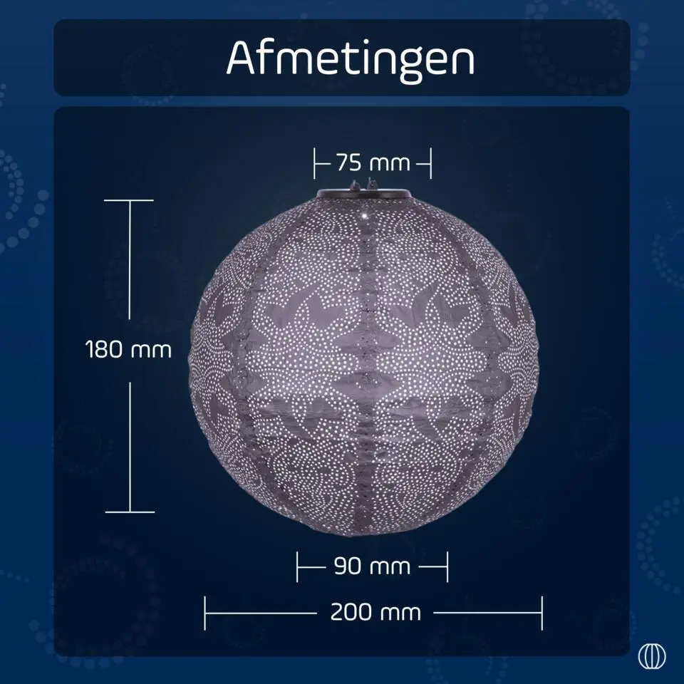 LUMIZ Solar Lampion Marrakesh Rond - 30 cm - Paars