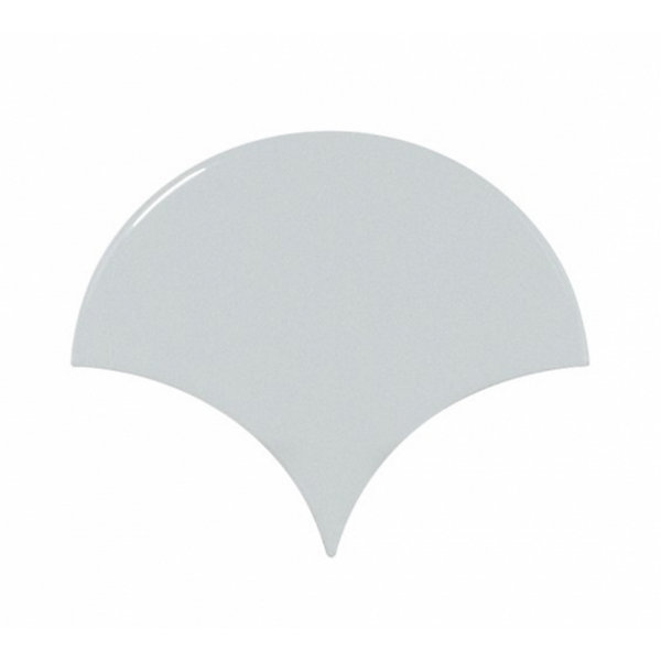 Carrelage mur écaillon de poisson uni bleu brillant 10,6x12 cm SCALE FAN SKY BLUE
