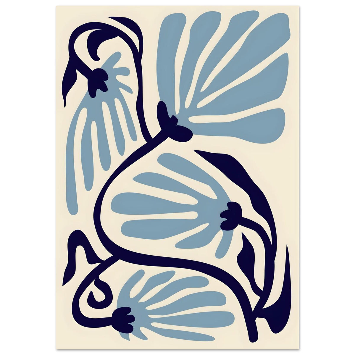 Artfulprints Poster Matisse – Ode to a turquoise flower  - A4 21x29.7 cm - Turquoise