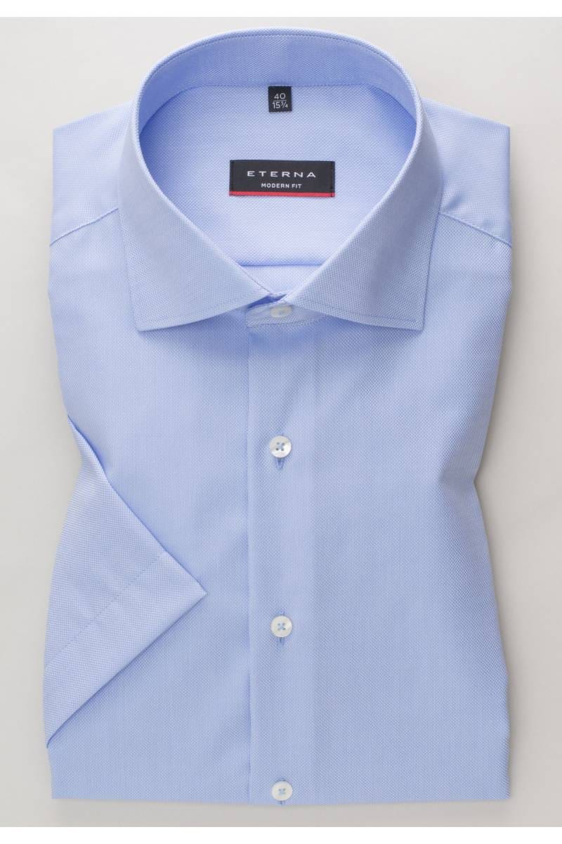 ETERNA Modern Fit Hemd hellblau, Strukturiert