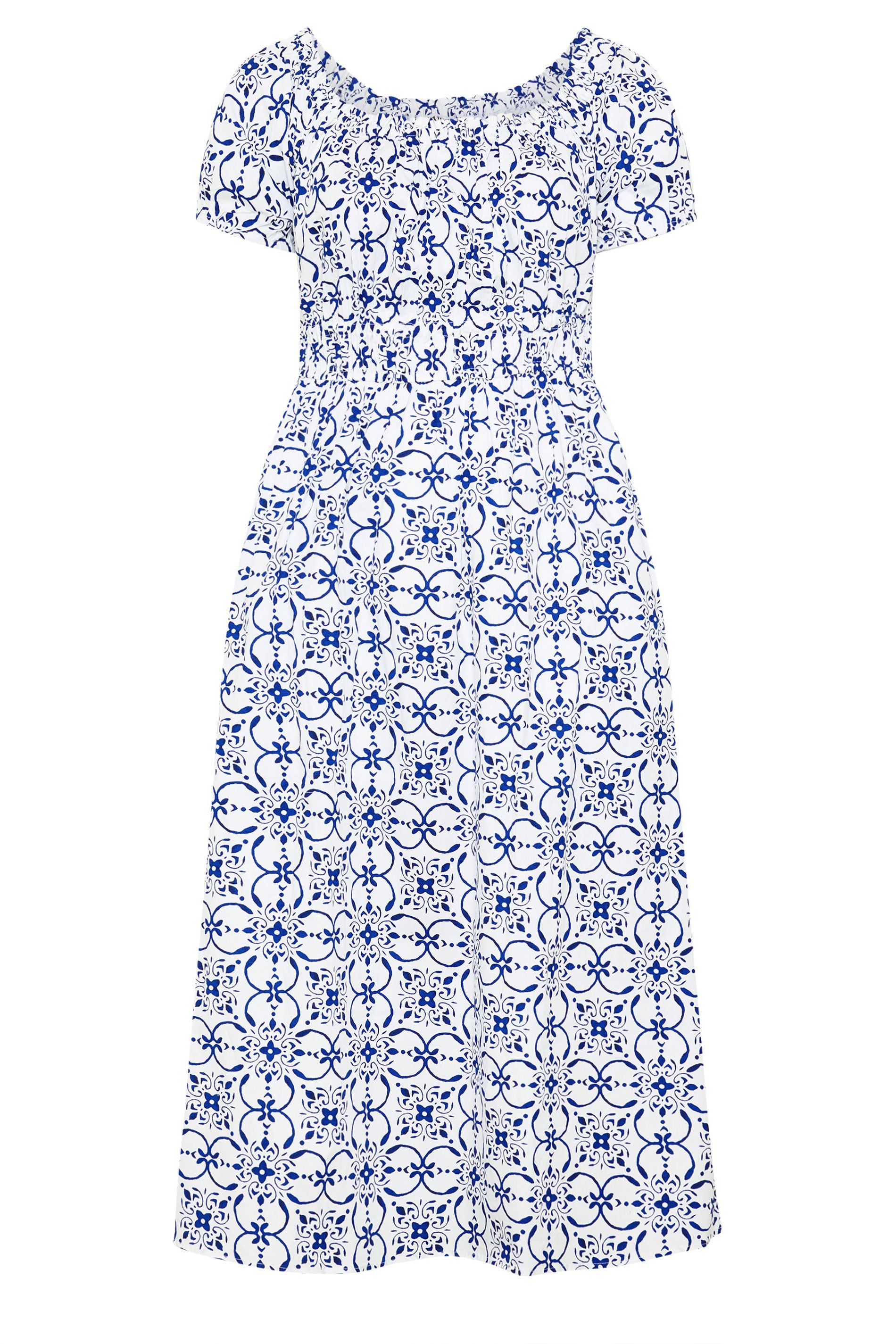 Yours Floral Poplin Bardot Dress