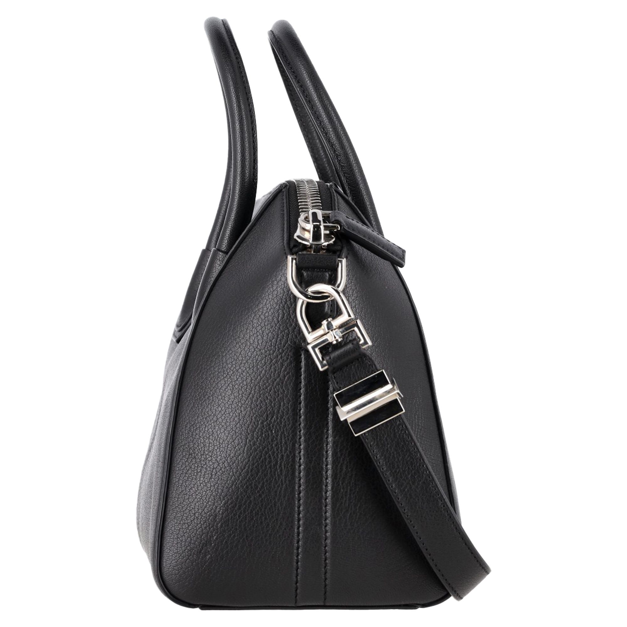 Givenchy Preloved Small Antigona Top Handle Bag in Black Calfskin Leather