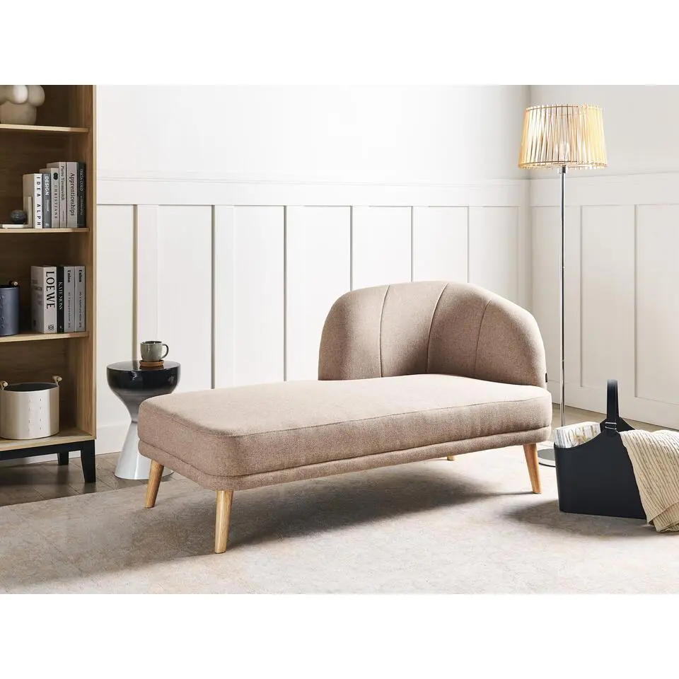 TANLAY - Chaise longue - Lichtbruin - Polyester