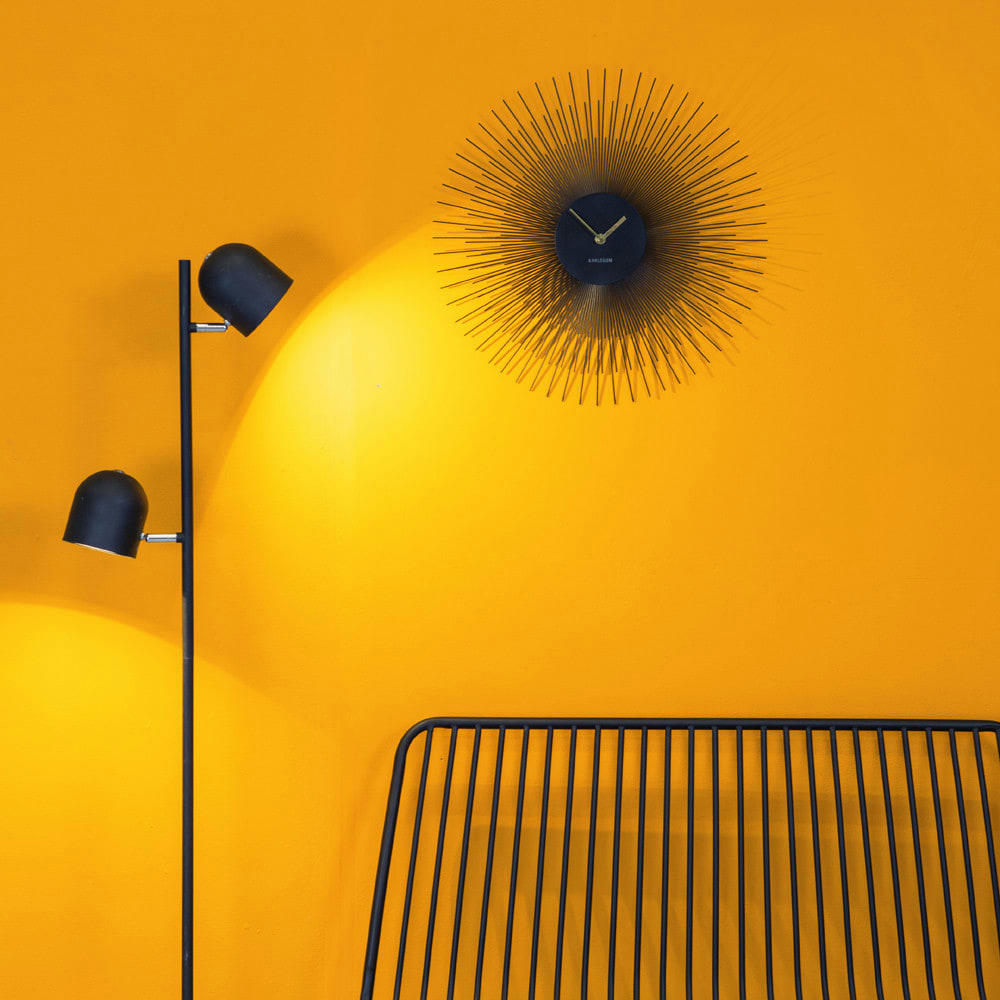 WALL CLOCK - Horloge murale en métal noire