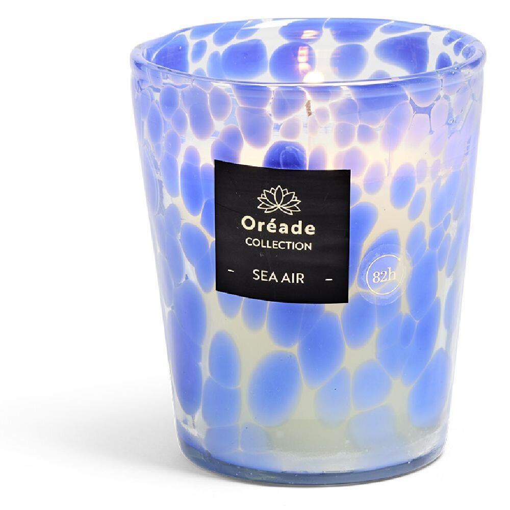 Bougie en verre soufflé Air Marin 82h Ø13xH16cm bleu
