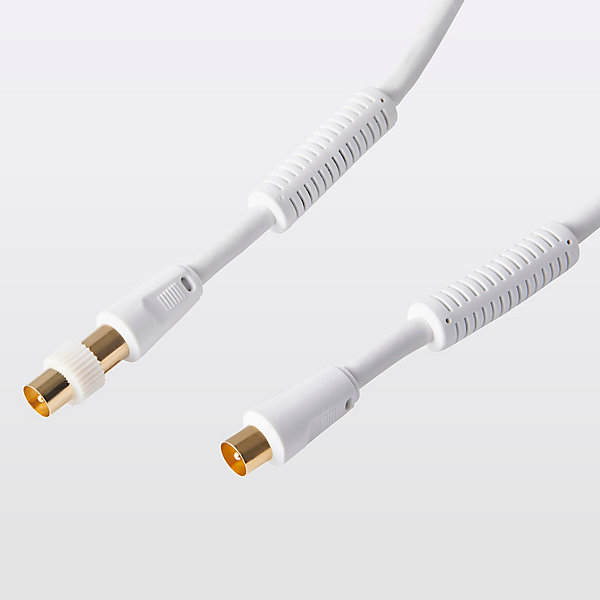 Câble coaxial Mâle / Femelle   adaptateur Mâle / Mâle blanc Blyss Or, 10 m