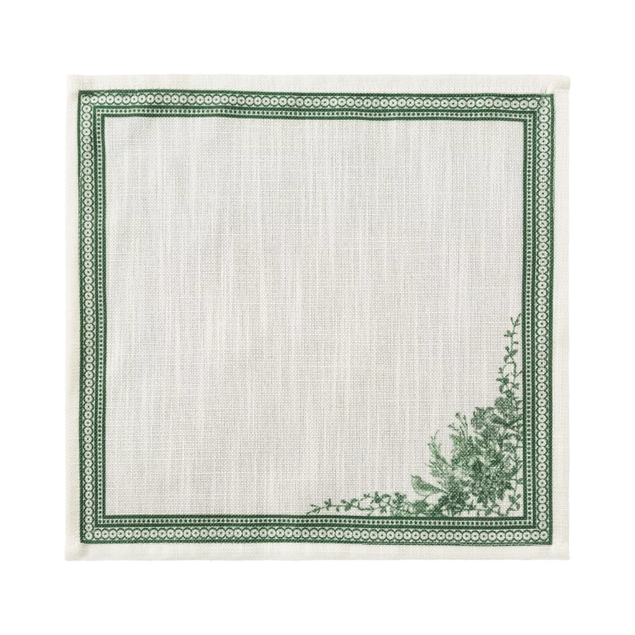 Komplet serwetek 6 szt.naturalno, zielonych z roślinnym wzorem 30x30 cm SUMMER - kolekcja FOREST SUMMER