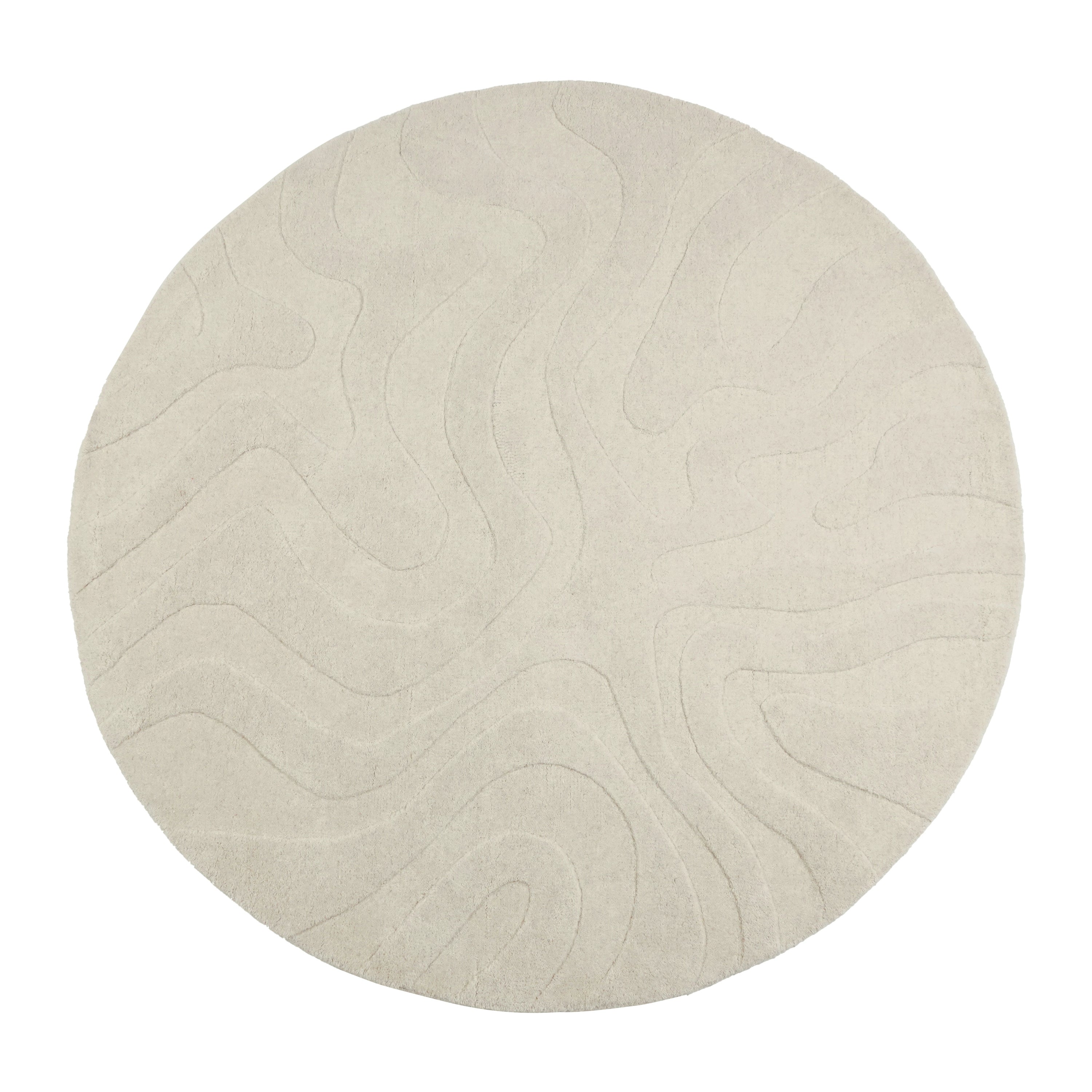 by fonQ Groovy Vloerkleed Ø 150 cm - Beige