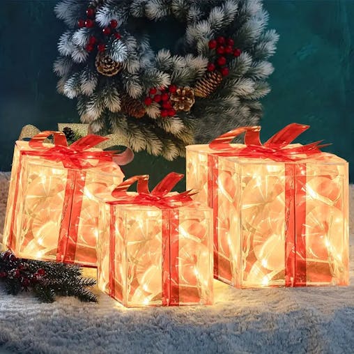 NNETM Enchanted Glow: Illuminated Christmas Gift Boxes