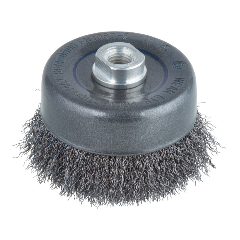 Brosse soucoupe avec fil d'acier Ø 70 mm WOLFCRAFT
