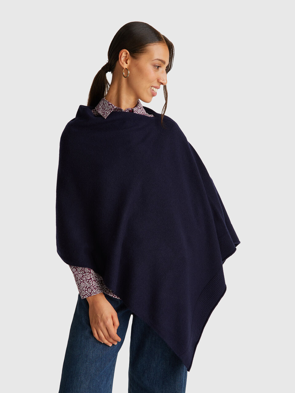 Cashmere blend poncho