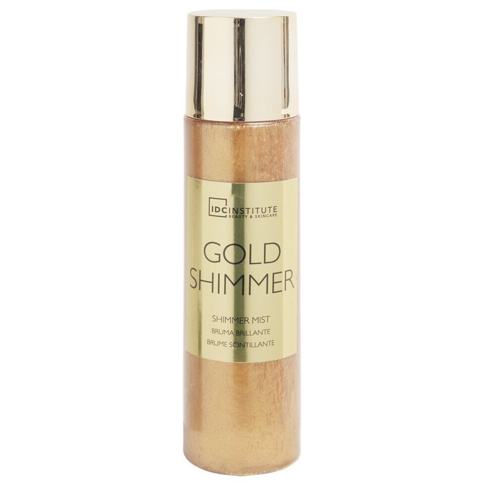 Brume pour le corps 150ml pailletée dorée dans flacon en plastique
