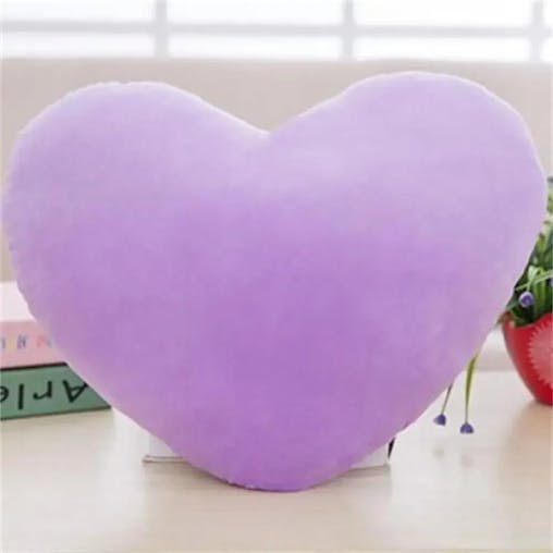 NNEOBA Soft Heart Plush Pillow Gift (Purple)