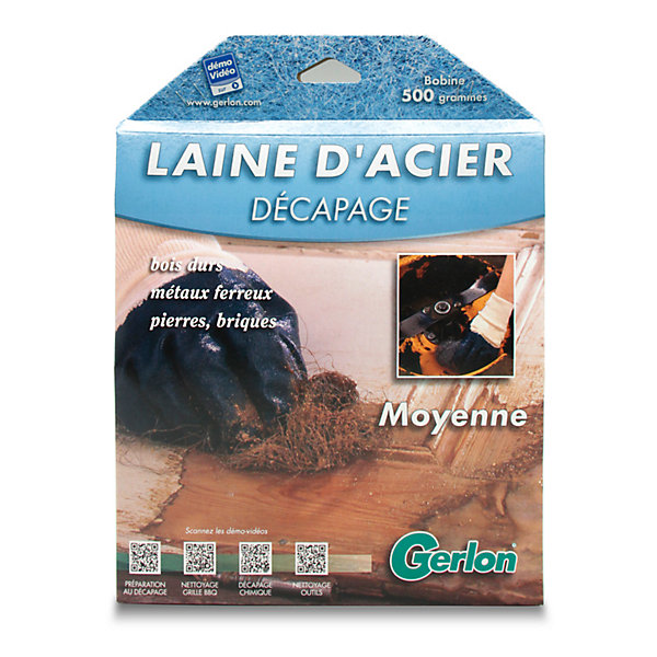 Laine d'acier décapage moyen Gerlon 500g