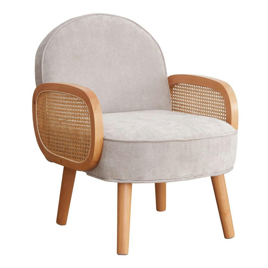 DORIS - Fauteuil design en tissu gris clair