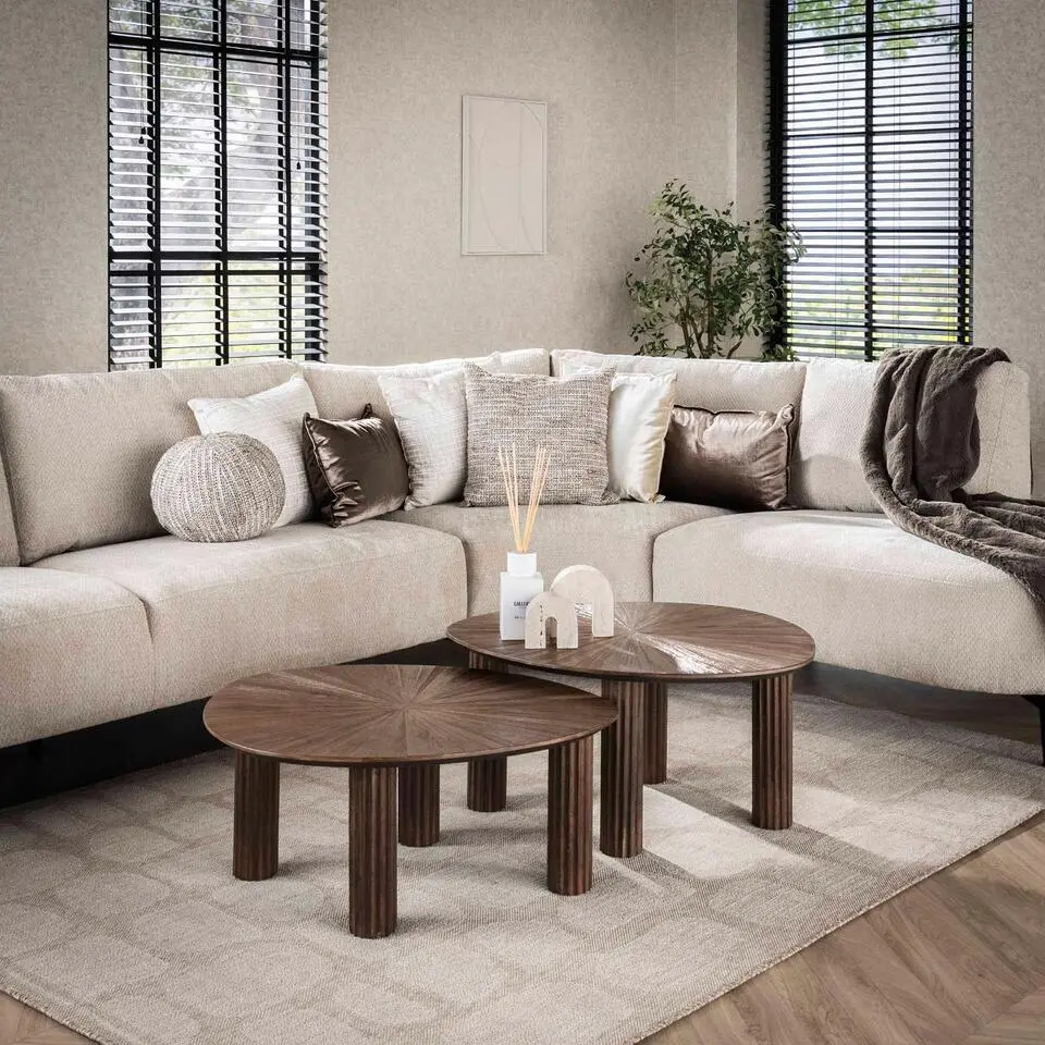 Salontafel - Driehoekig - Set Van 2 - Teakhout - Maya