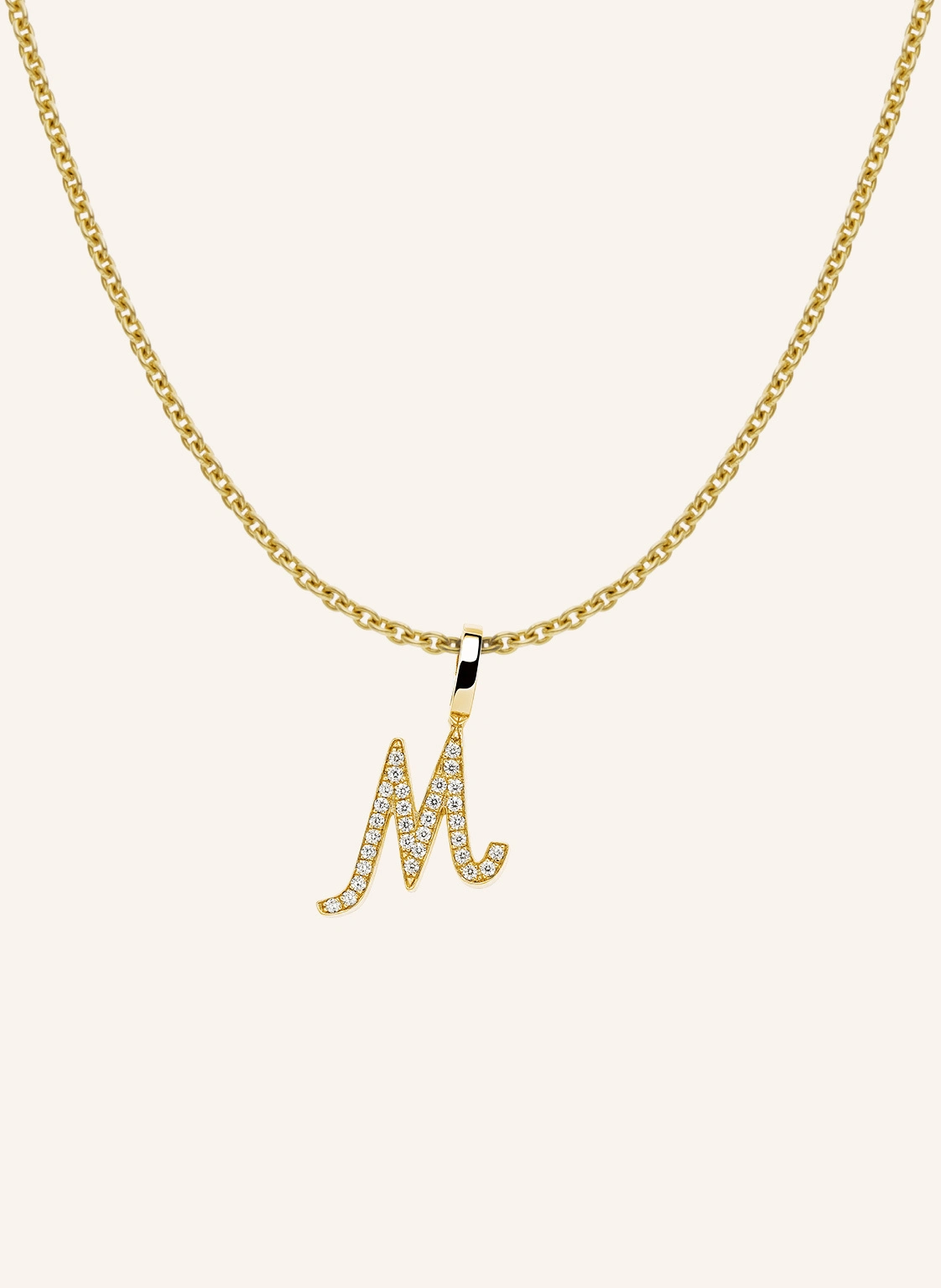 CADA Kette TINY DIAMOND LETTER M