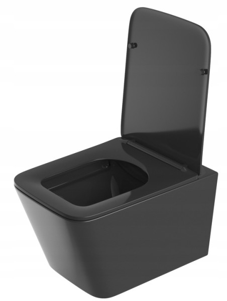 Miska WC wisząca czarna bezkołnierzowa deska G-202