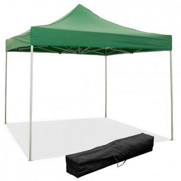 Gazébo pliable pliable 3x3 Vert recouvert de PVC imperméable