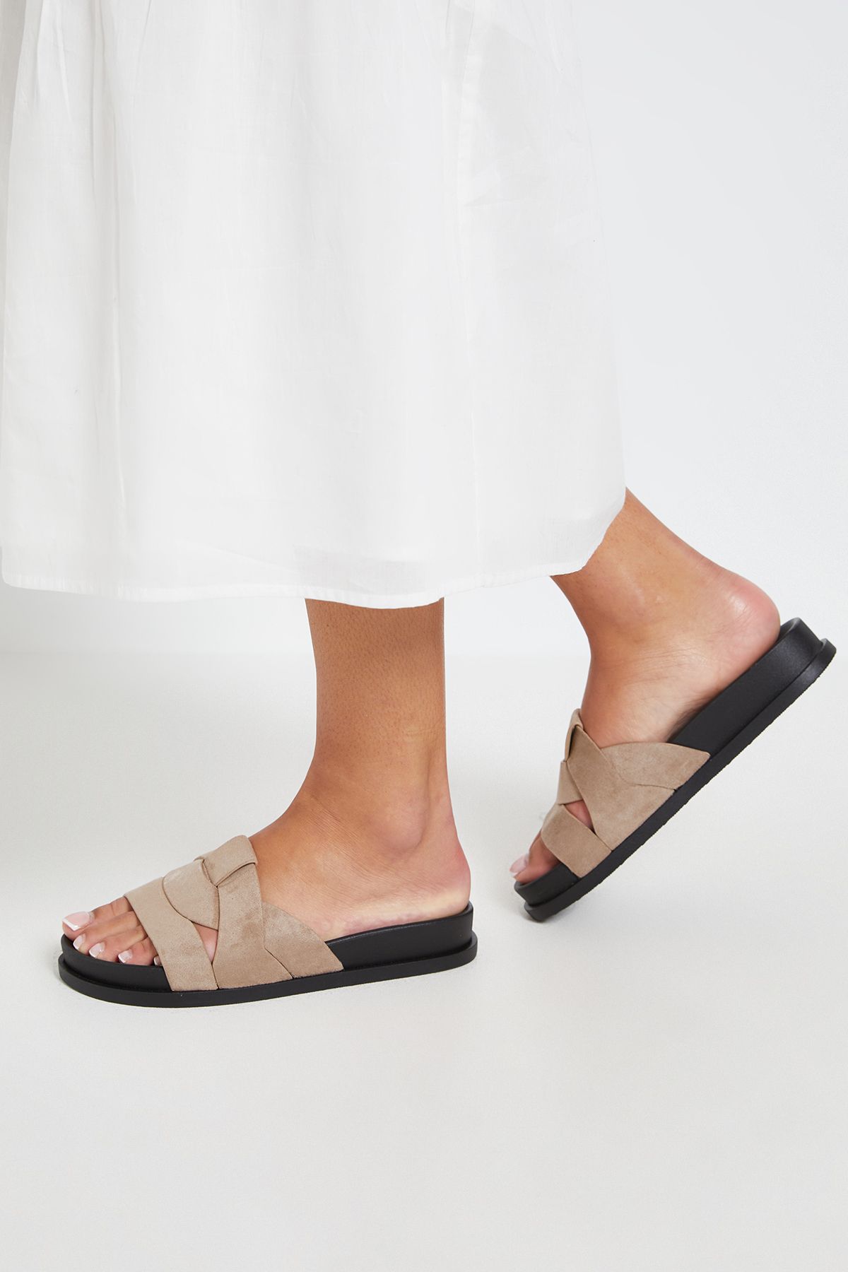 Dorothy Perkins Isla Faux Suede Interwoven Footbed Mules