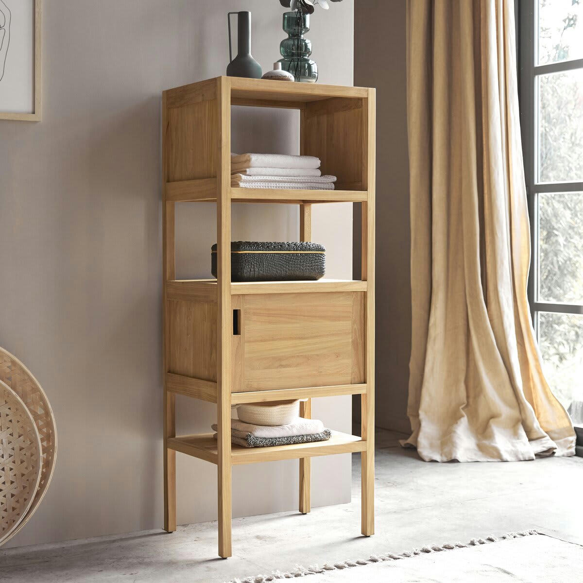 ARTY - Colonne en teck massif