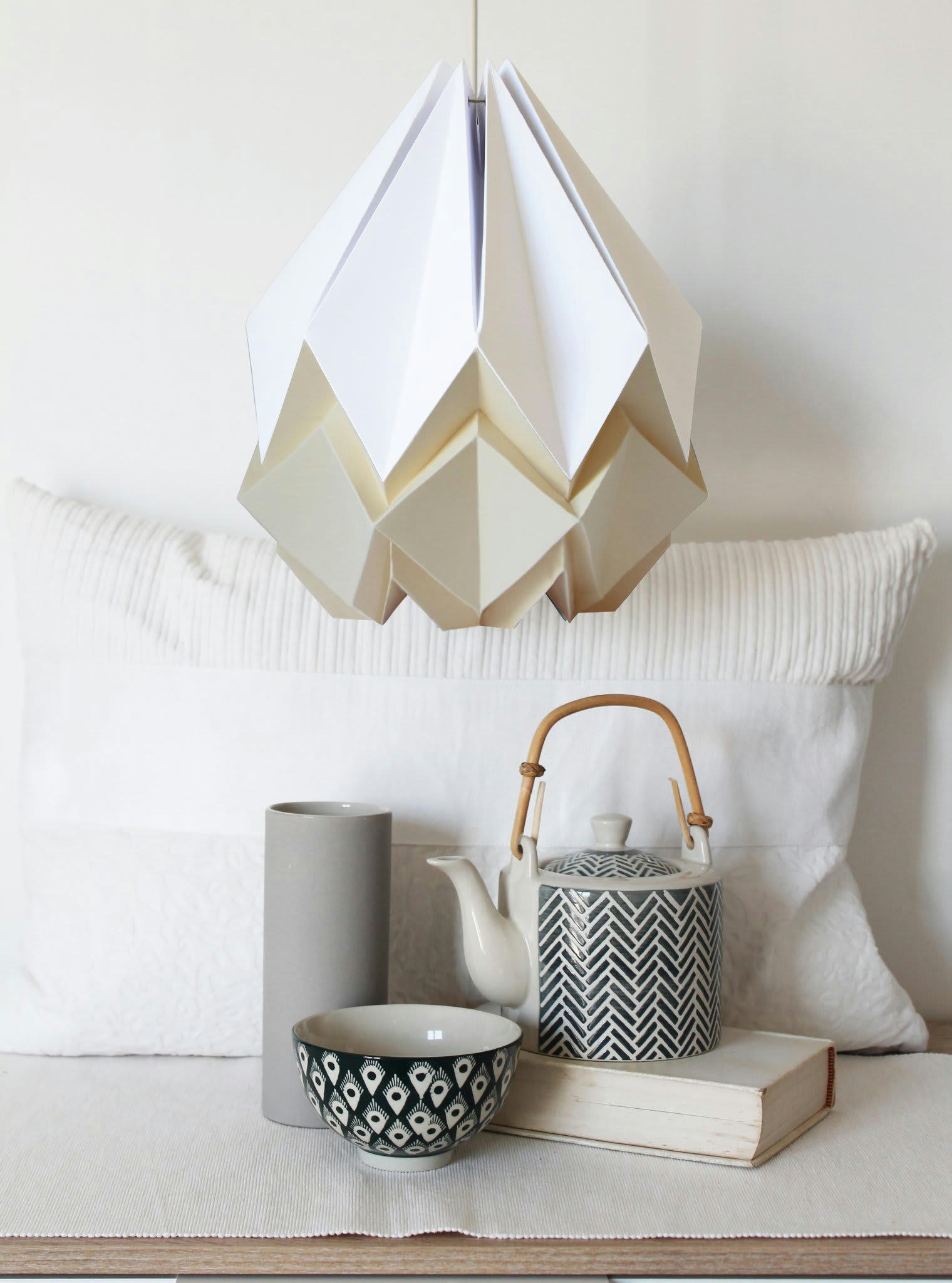 HANAHI - Suspension origami bicolore en papier taille M