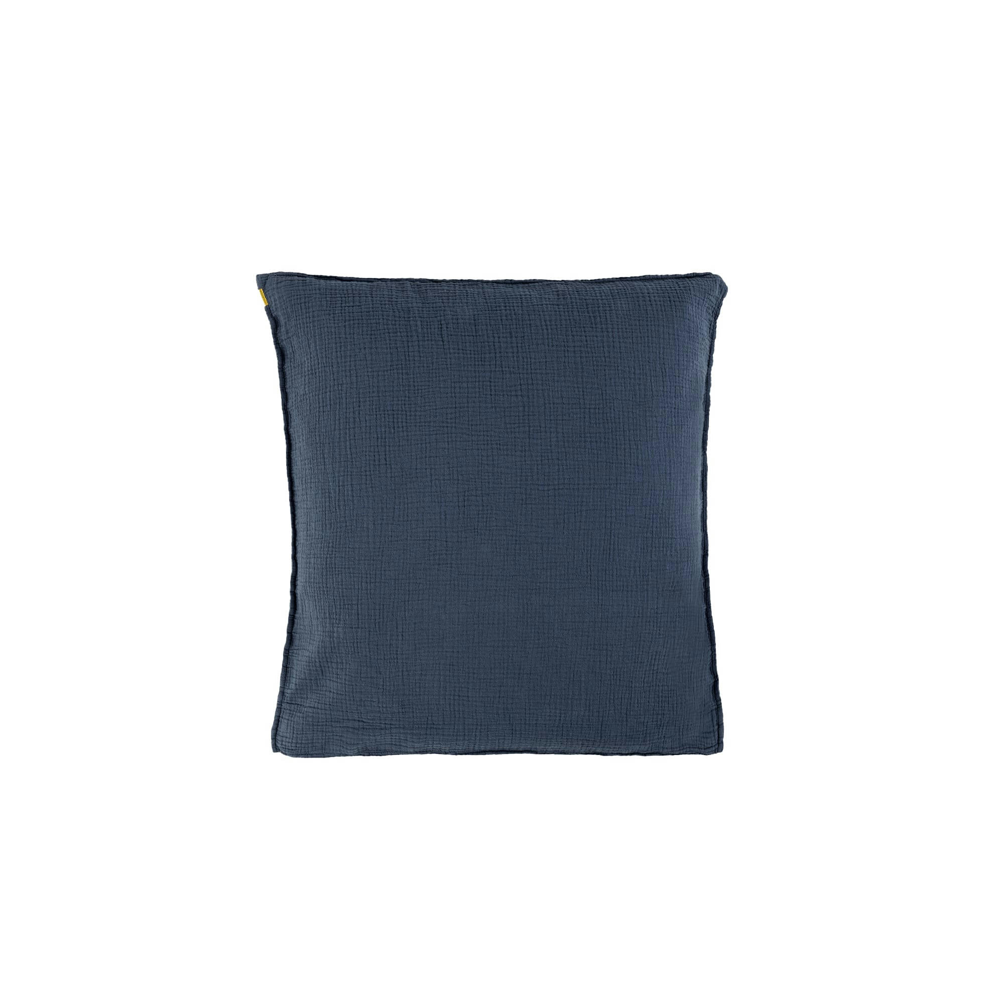 - Taie d'oreiller en double gaze de coton bleu orage 65x65 cm