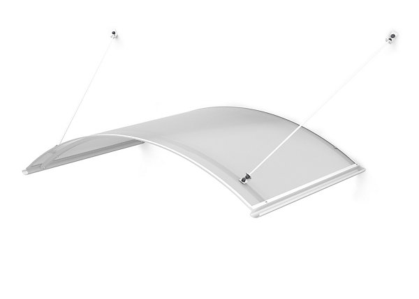 ARCTOM Auvent CA102 160x90couleur blanc RAL9016, plaque incolore