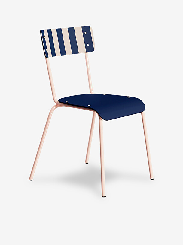 Chaise suzie french riviera rayee marine - les gambettes marine