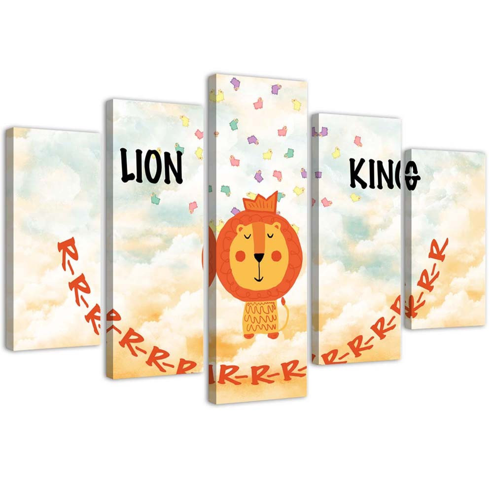 Feeby Obraz 5 częściowy na płótnie Lion King 100x70