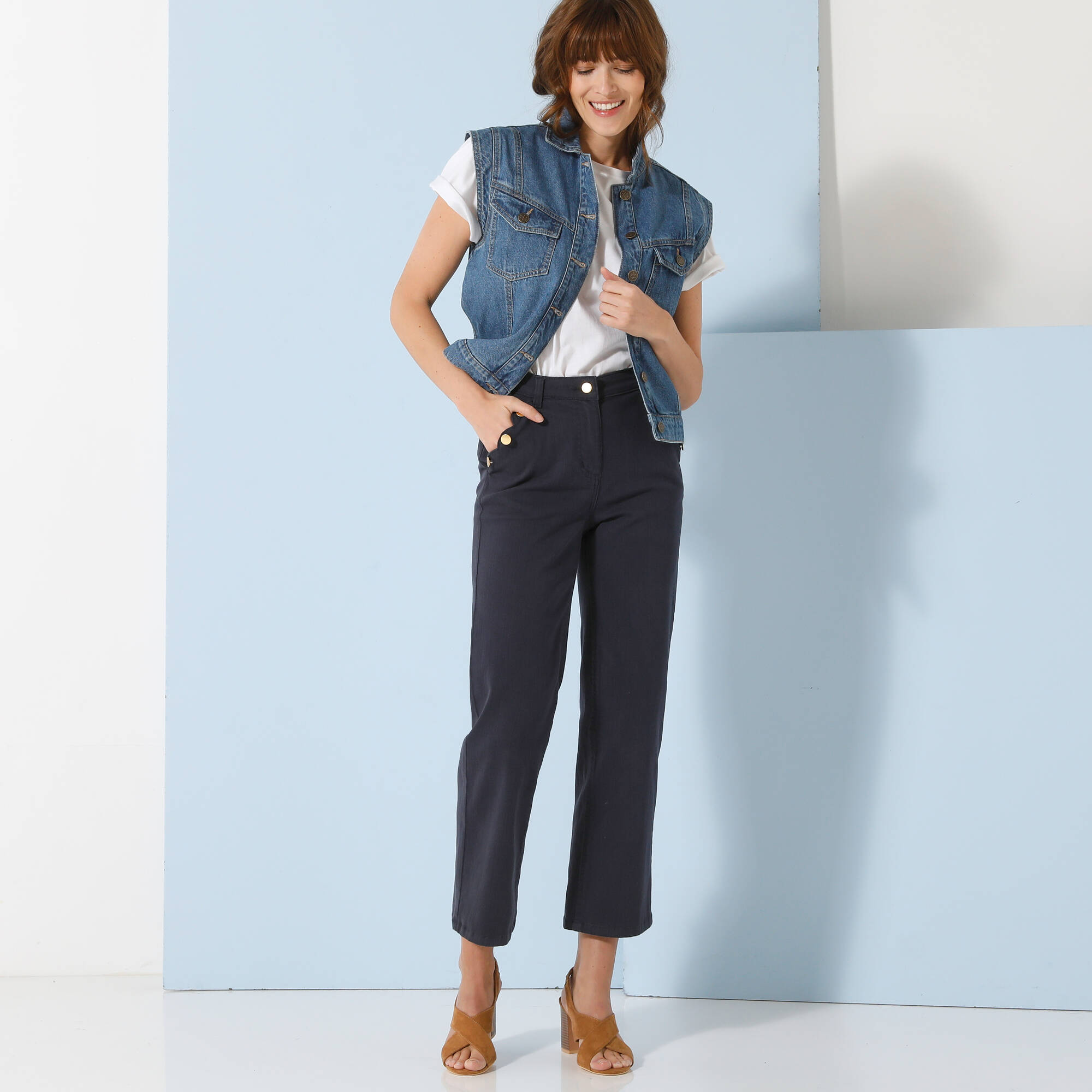 Pantalon coupe droite 7/8ème