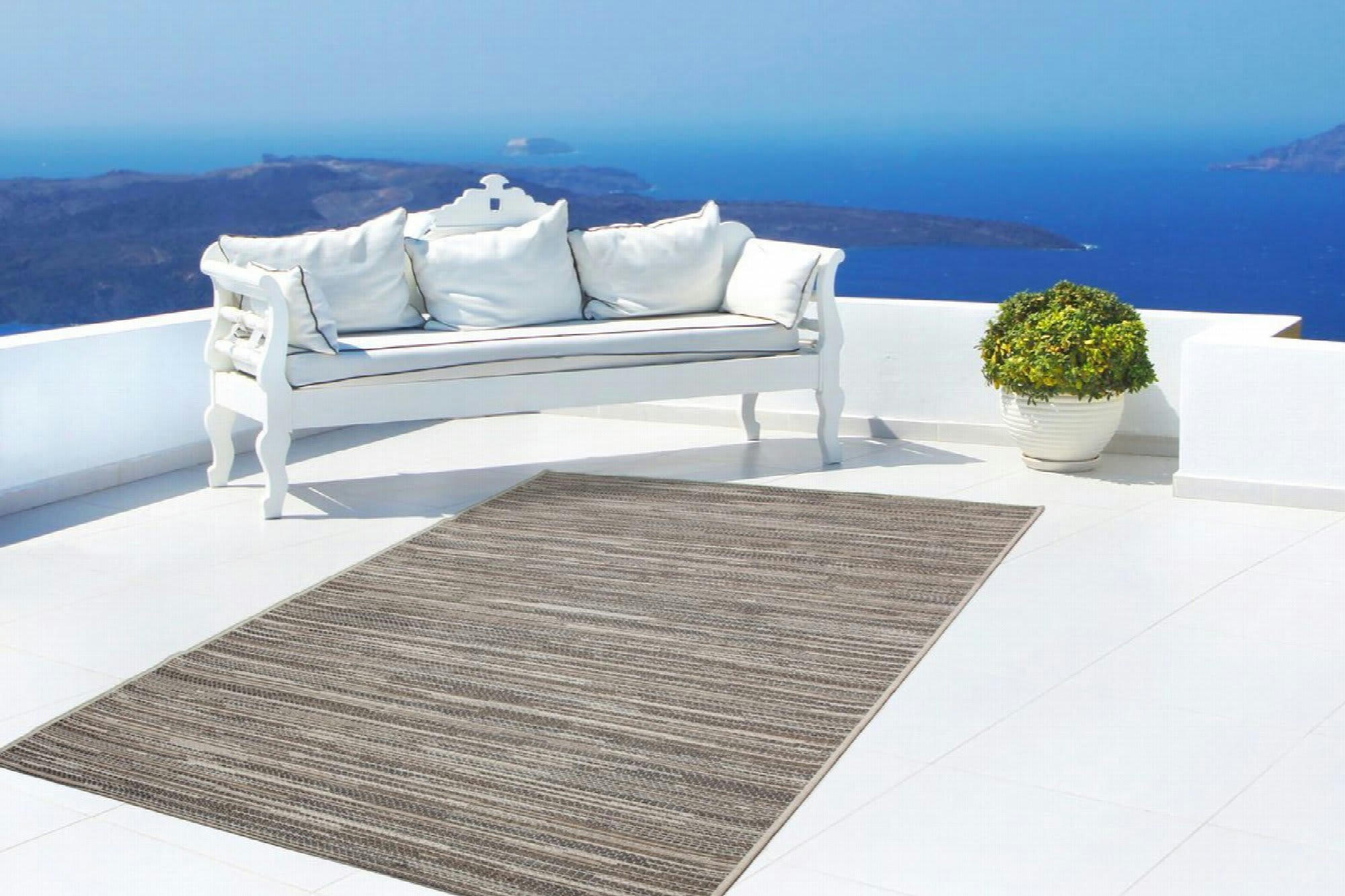 INDONESIE BALI - Tapis extérieur Polypropylène Gris