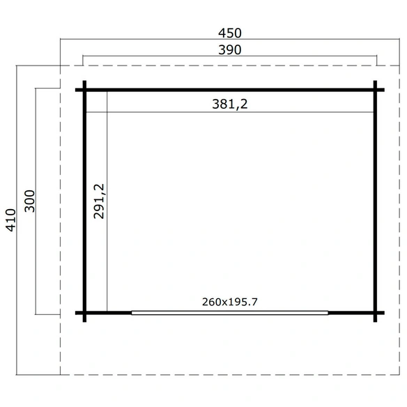 Gartenhaus »Sussex«, BxHxT: 450 x 239,4 x 410 cm (Außenmaß inkl. Dachüberstand), grüngrau