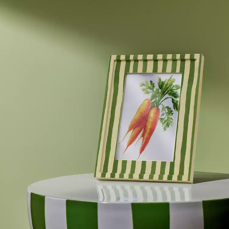 Habitat Stripe Printed Green Picture Frame - 4x6"