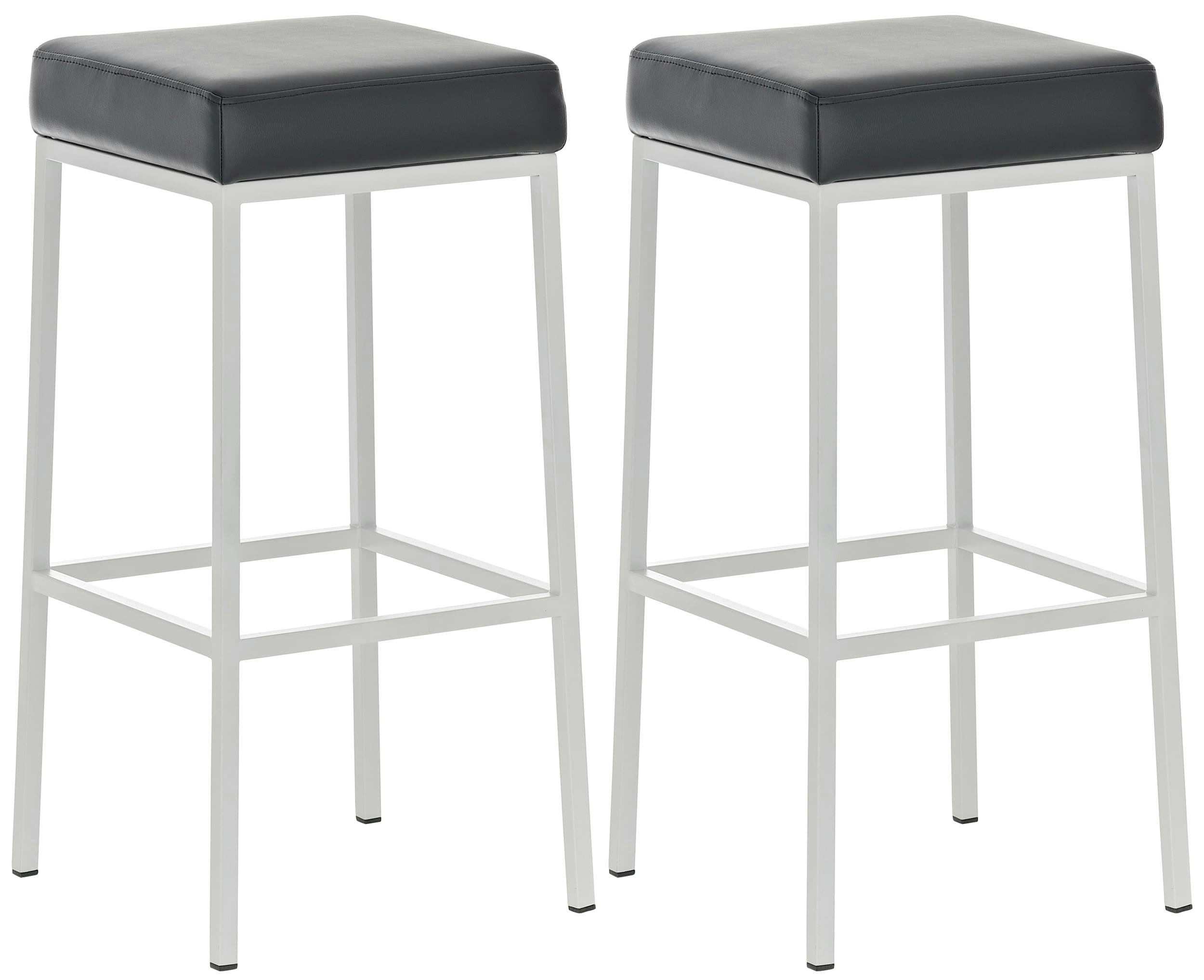 MONTREAL - Lot 2 tabourets de bar avec pieds en métal en similicuir Noir