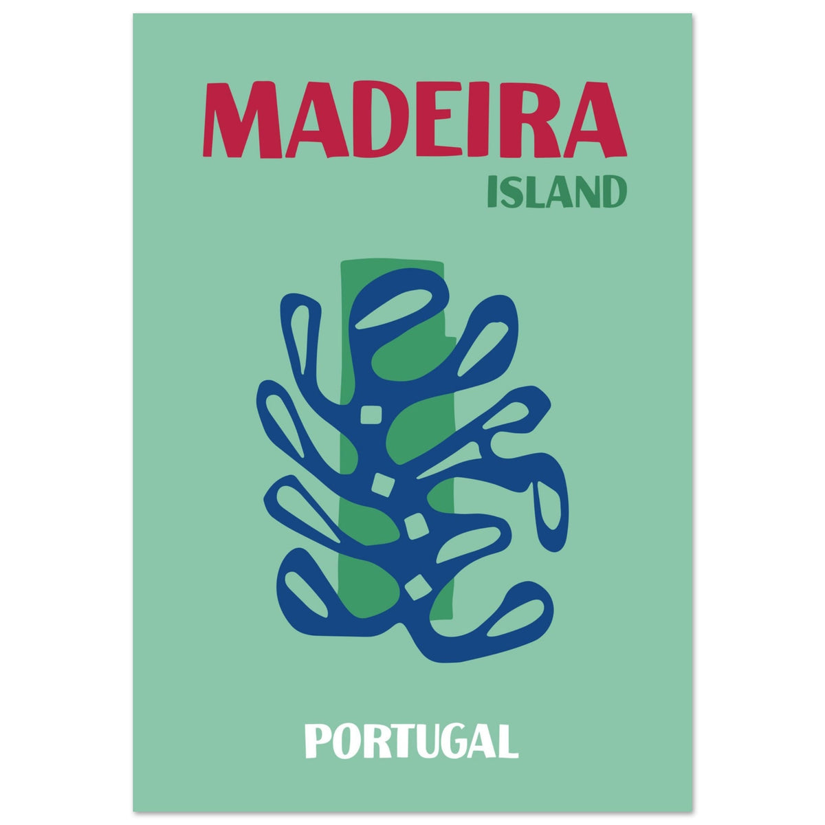 Artfulprints Poster Portugal - Madeira  - 70x100 cm - Groen