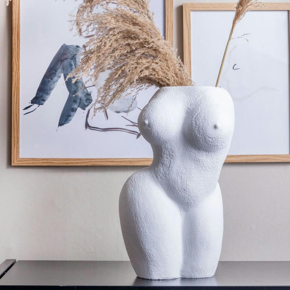 LADY - Vase lady résine blanc