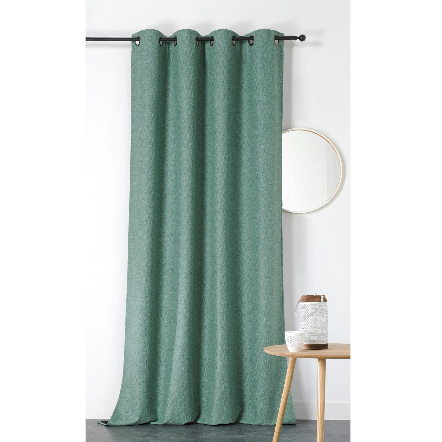 - Rideau obscurcissant et isolant boreal polyester vert d'eau 140x260 cm