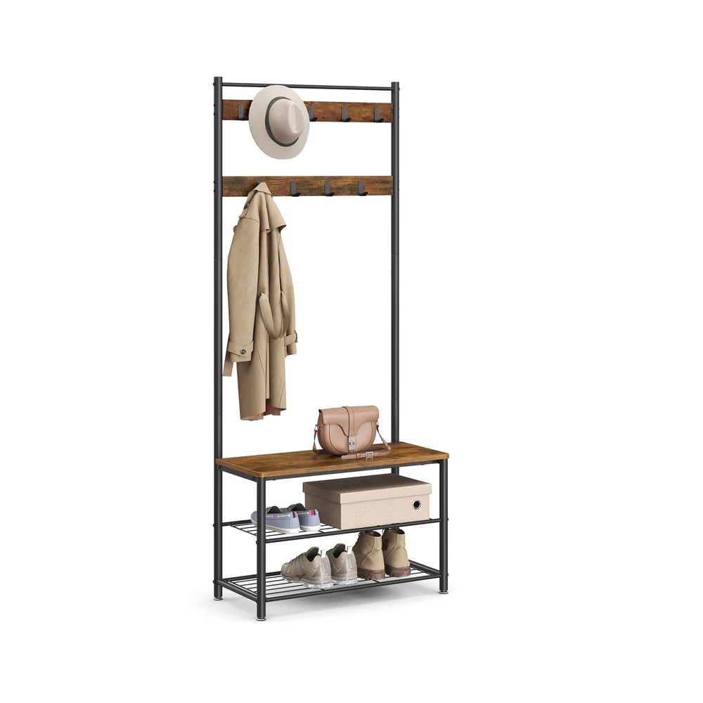 Porte-manteau avec banc et étagère