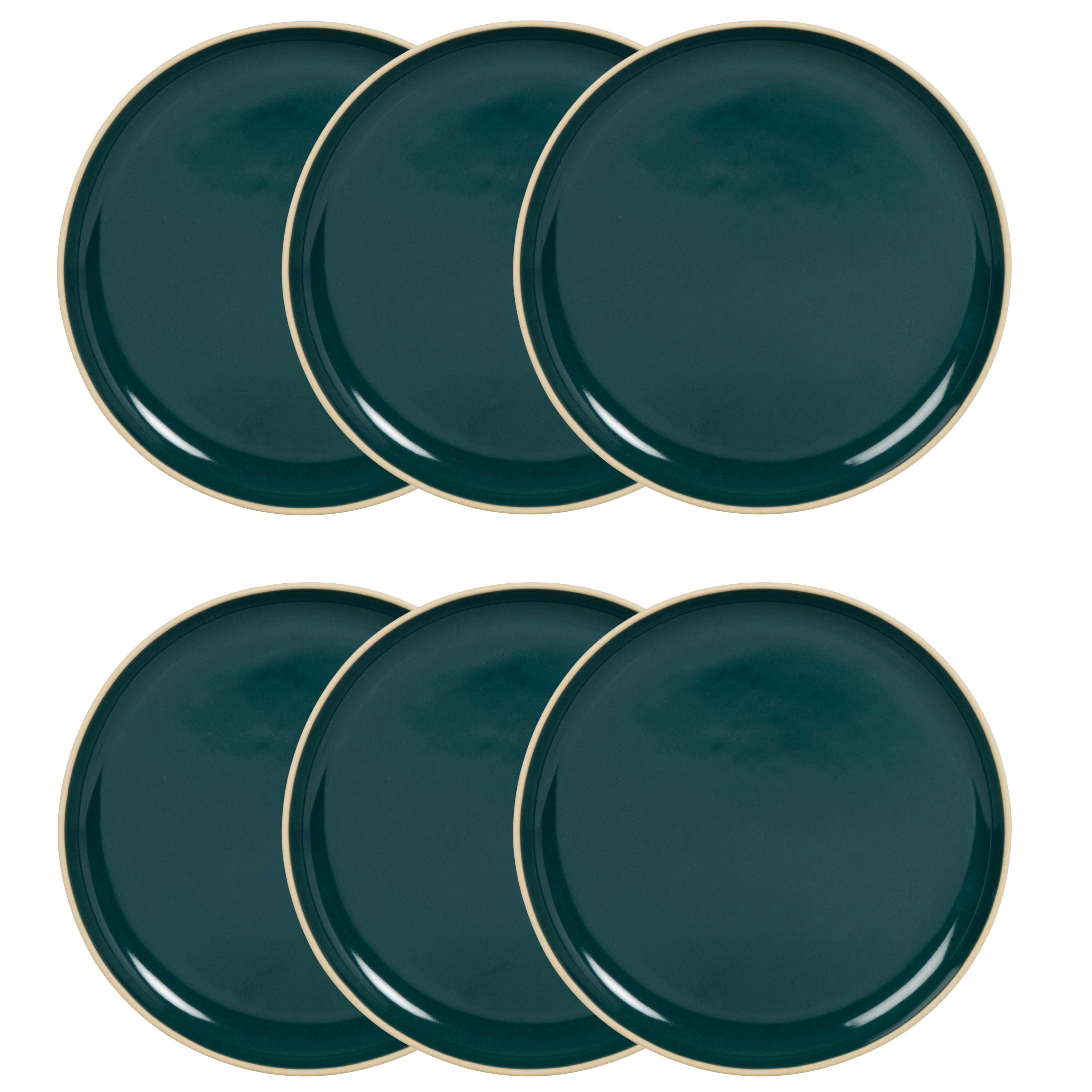 LUCIOLE - Assiette à dessert en grès bleu et blanc