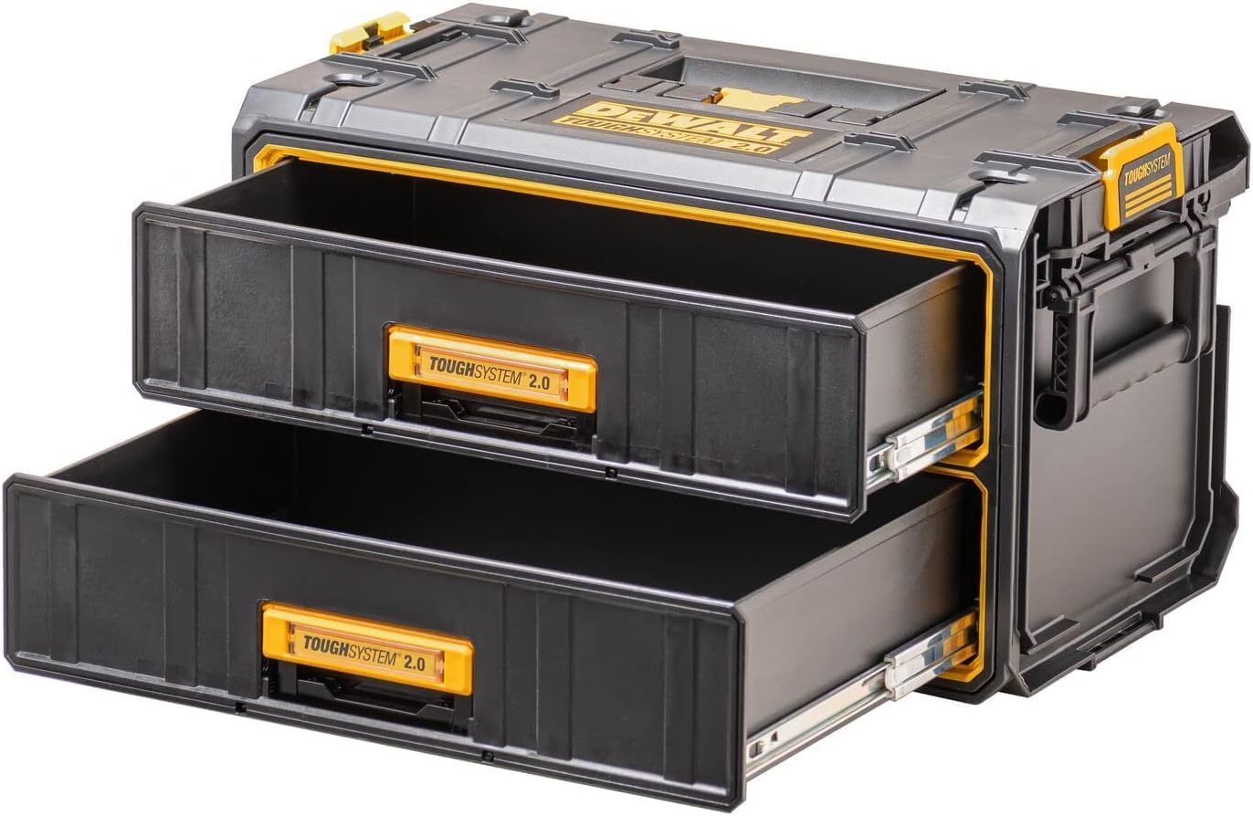 DEWALT Tough System 2.0 DWST83529-1 2 Tier Chest, Tool Box, Storage Case, Tool Box, Stacking Storage, Tough System 2.0