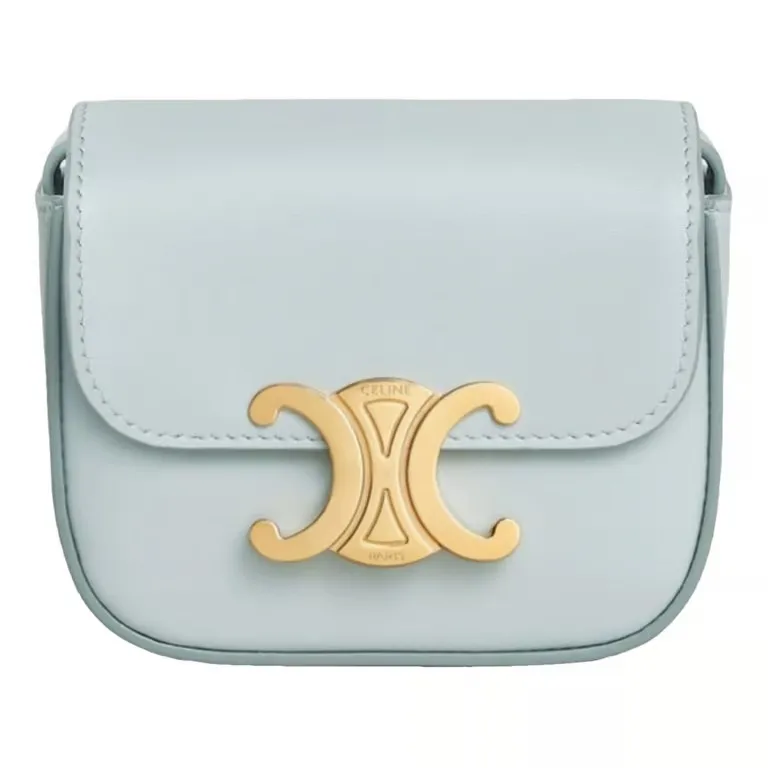 CELINE MINI TRIOMPHE IN SHINY CALFSKIN Blue