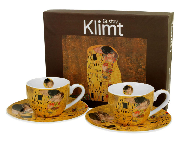 Zestaw 2 filiżanek espresso Klimt The Kiss 90 ml do Kawy Herbaty