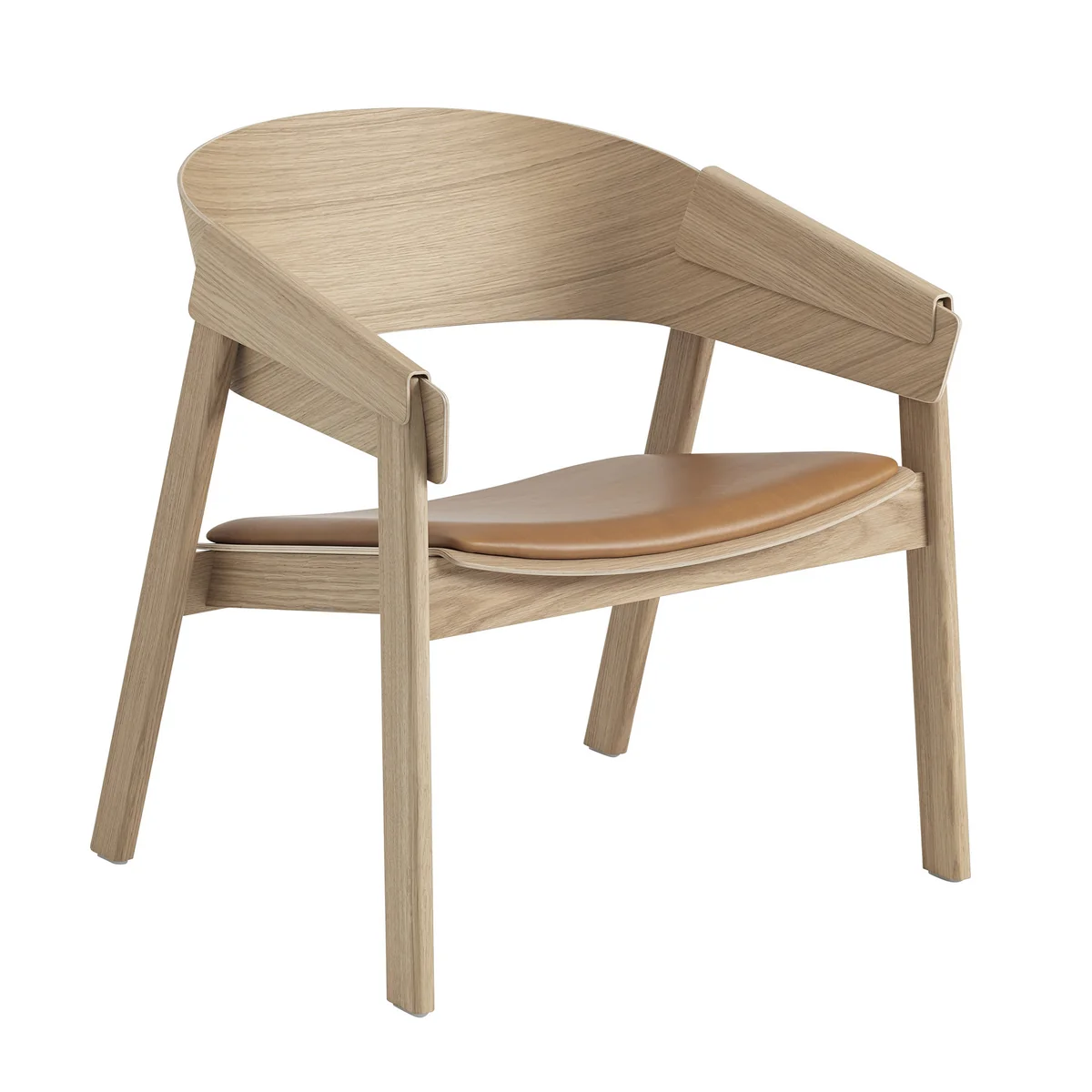 Muuto - Cover Lounge Chair, Eiche / cognac