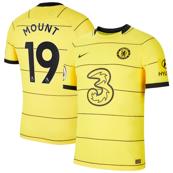 Mason Mount Chelsea Nike 2021/22 Away Vapor Match Player Jersey - Yellow
