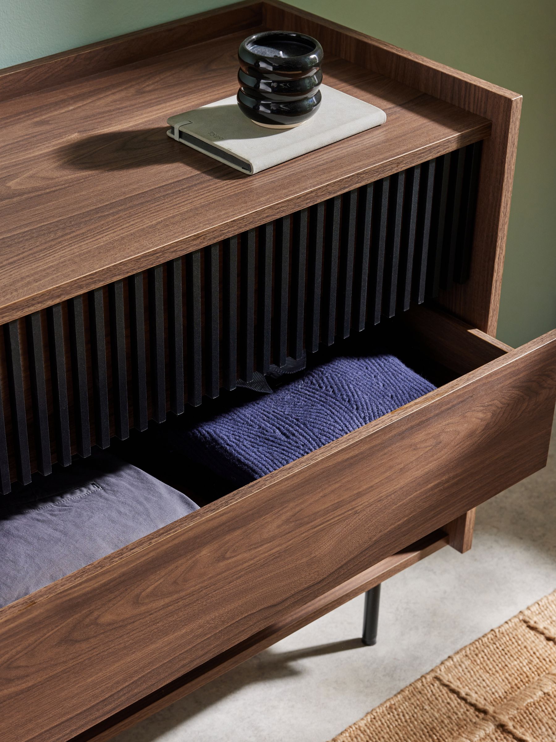 Blaze 3 Drawer Chest of Drawers in Dark Walnut Effect