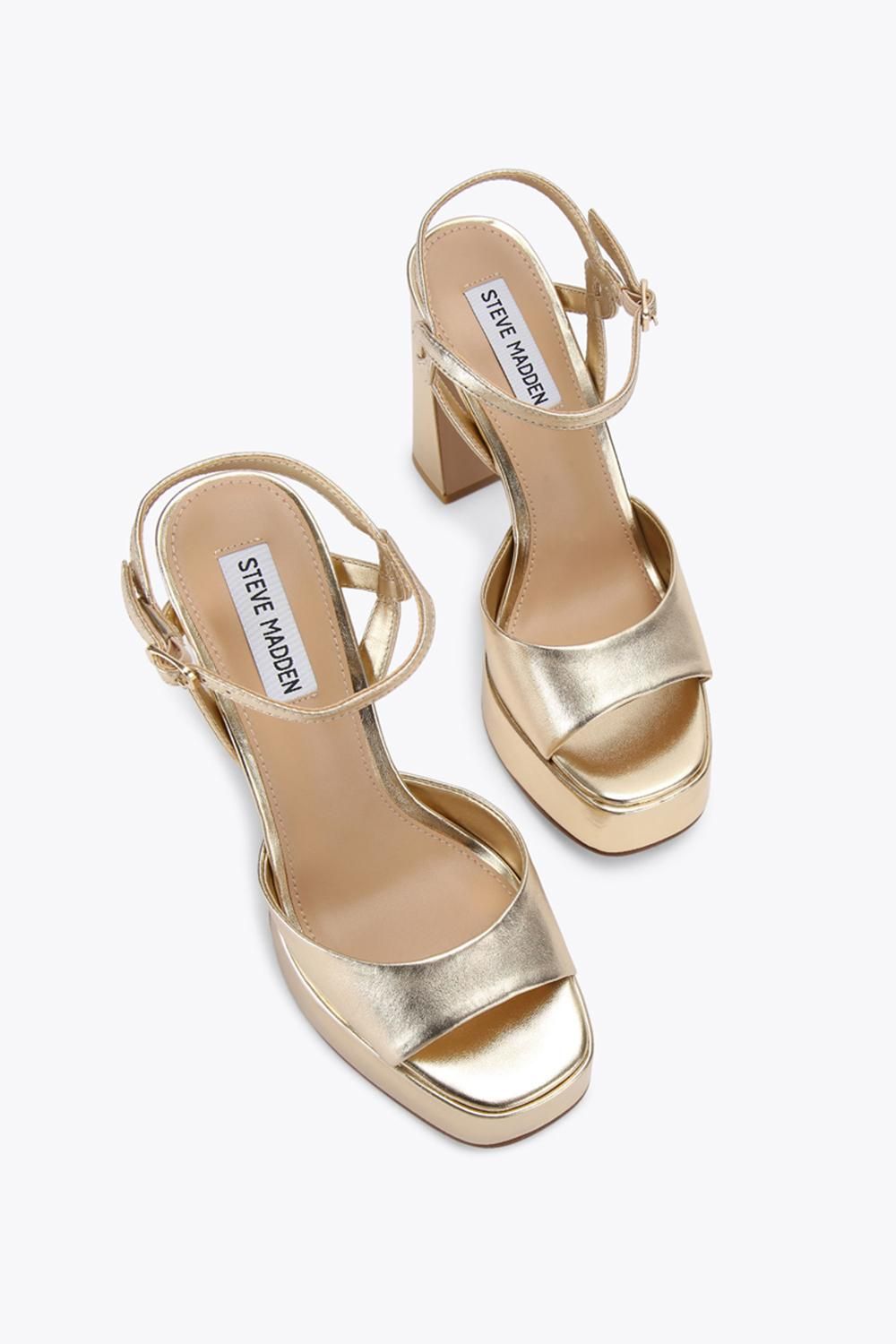 STEVE MADDEN Miliana Gold' Leather Heels