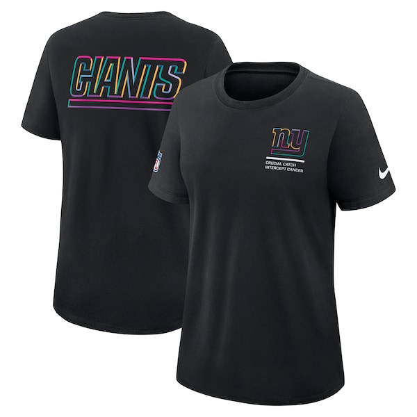 New York Giants Nike Women's 2025 NFL Crucial Catch Tri-Blend Dri-FIT T-Shirt - Black
