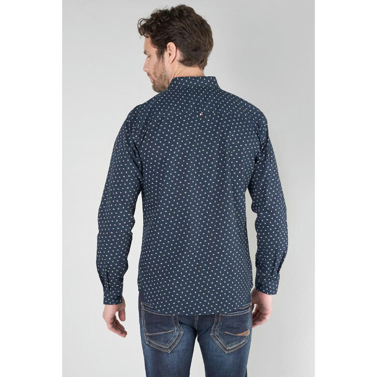 Chemise Gisor bleu marine à motif