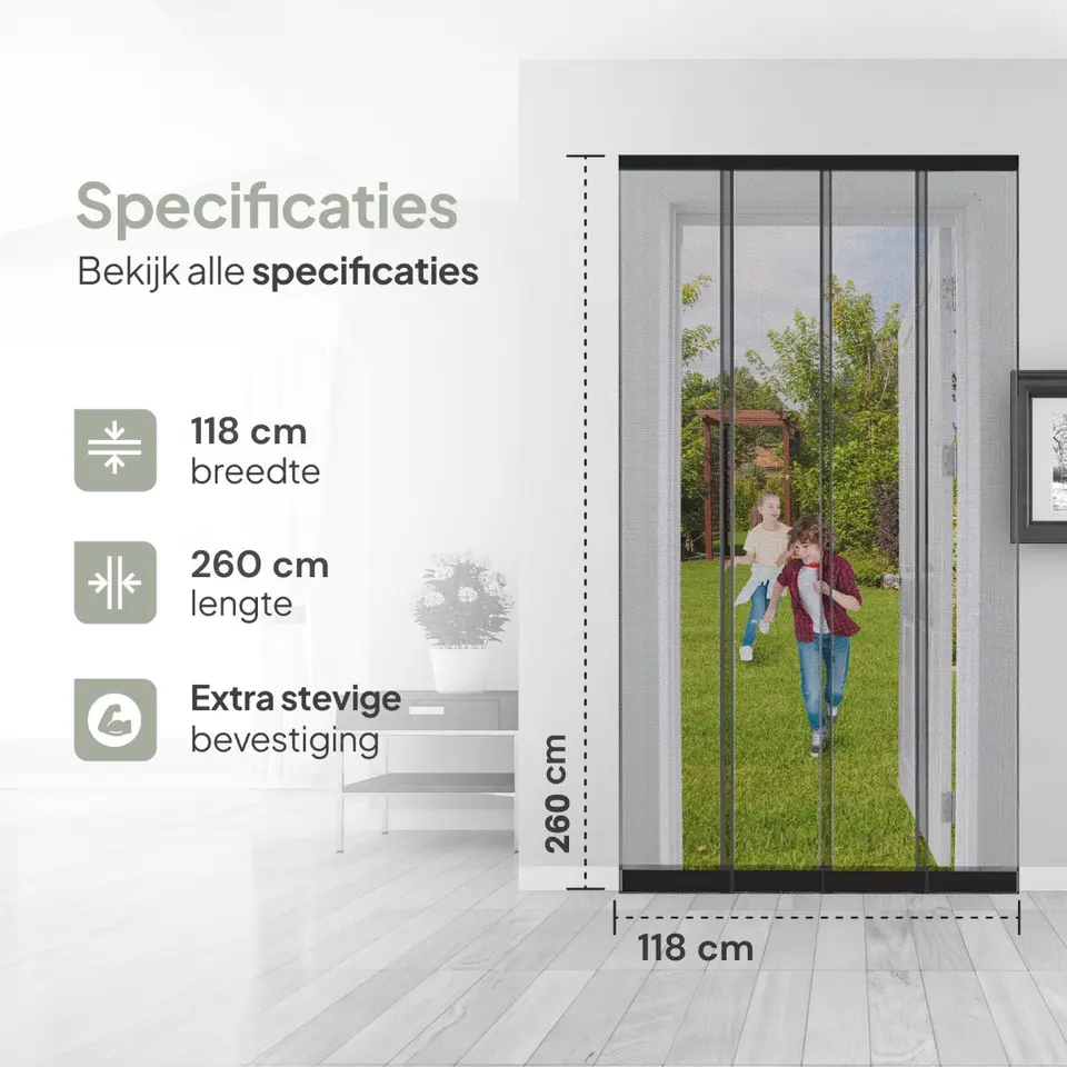 O'DADDY Lamellenhor 118x260 - Deurgordijn - zwart